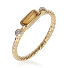 David Yurman Yellow Gold Citrine and Diamond Novella Ring