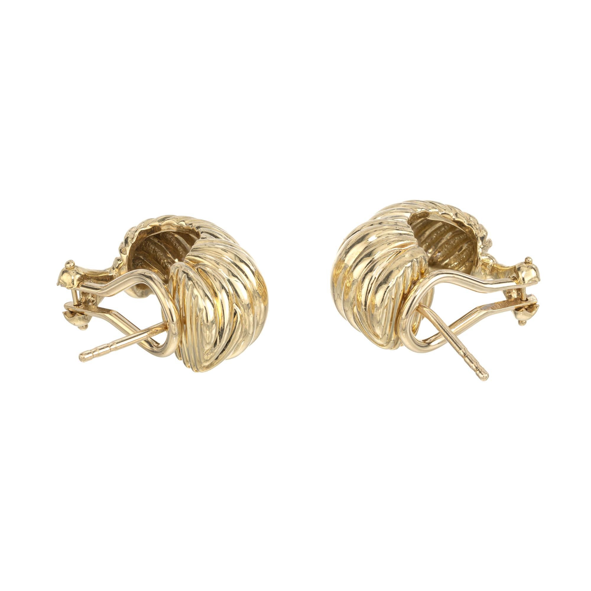Women's David Yurman Yellow Gold Clip Post Hoop Earrings  For Sale