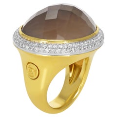 Anillo de cóctel David Yurman de oro amarillo, diamantes y cuarzo