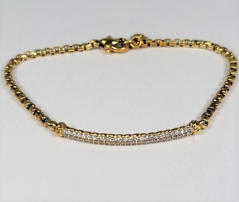David Yurman Yellow Gold Diamond Bracelet at 1stDibs
