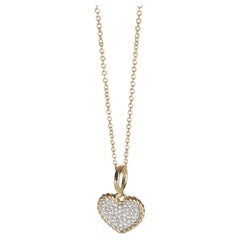 David Yurman Yellow Gold Diamond Cable Collectibles Heart Pendant