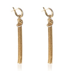 David Yurman Yellow Gold Diamond Helena Tassel Earrings