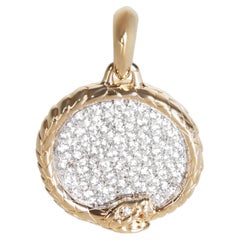David Yurman Yellow Gold Diamond Oruboros Snake Amulet Pendant