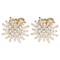 David Yurman Yellow Gold Diamond Starburst Earrings