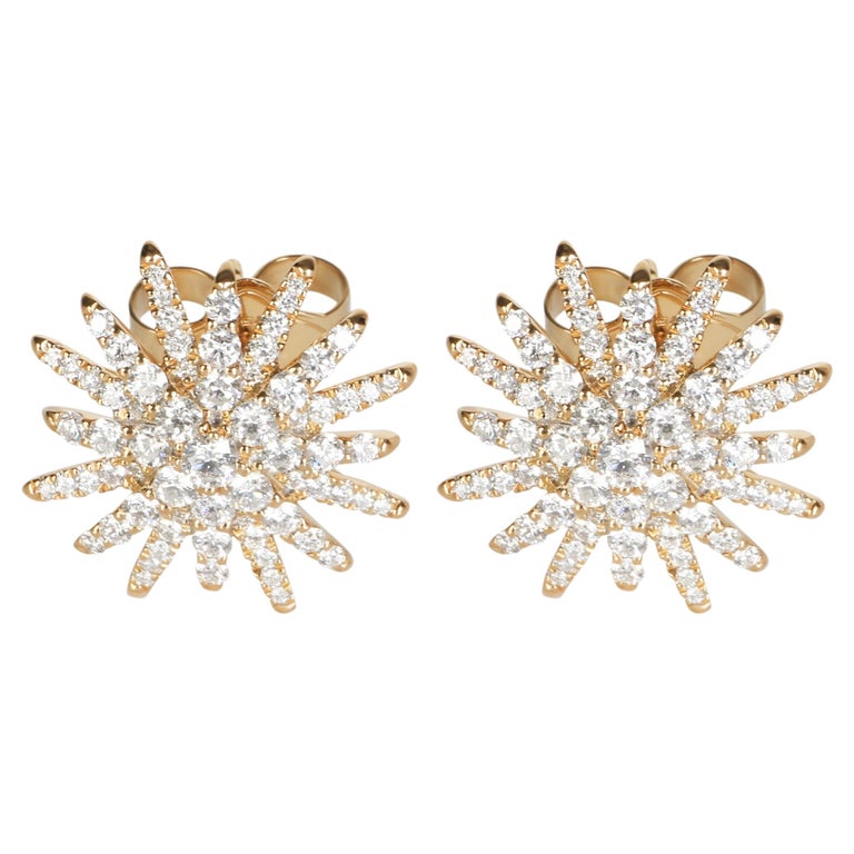 David Yurman Yellow Gold Diamond Starburst Earrings