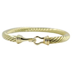 David Yurman 14 Karat Yellow Gold Cable Hook Bracelet