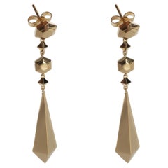 David Yurman or jaune Boucles d'oreilles Renaissance moderne