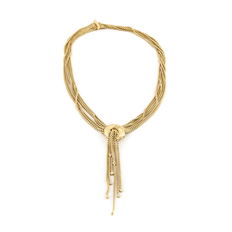 David Yurman MultiStrand Lariat Necklace in 18K Gold For Sale at 1stDibs david yurman lariat