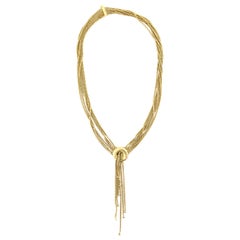 David Yurman Multi Strand Lariat Necklace in 18K Gold
