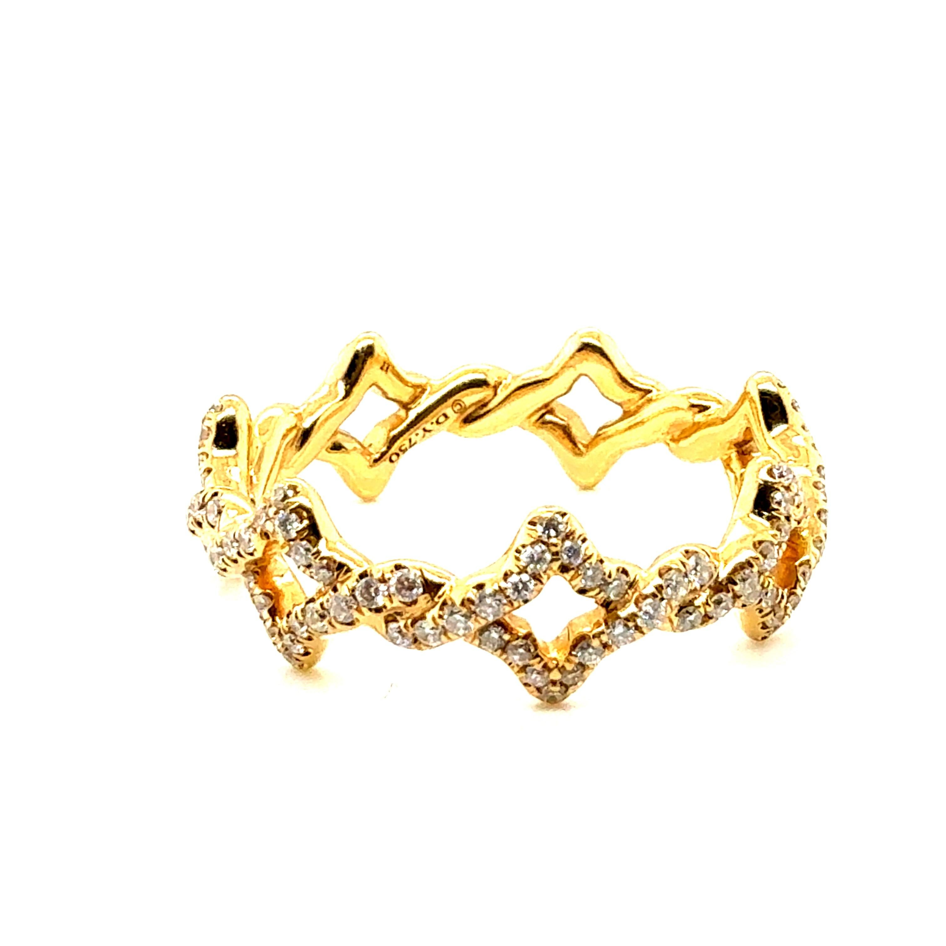 David Yurman - Fascia a Quatrefoglio Veneziana con Diamanti Naturali in Oro Giallo in vendita 1