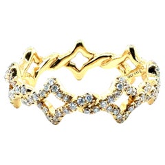 David Yurman Yellow Gold Natural Diamond Venetian Quatrefoil Band