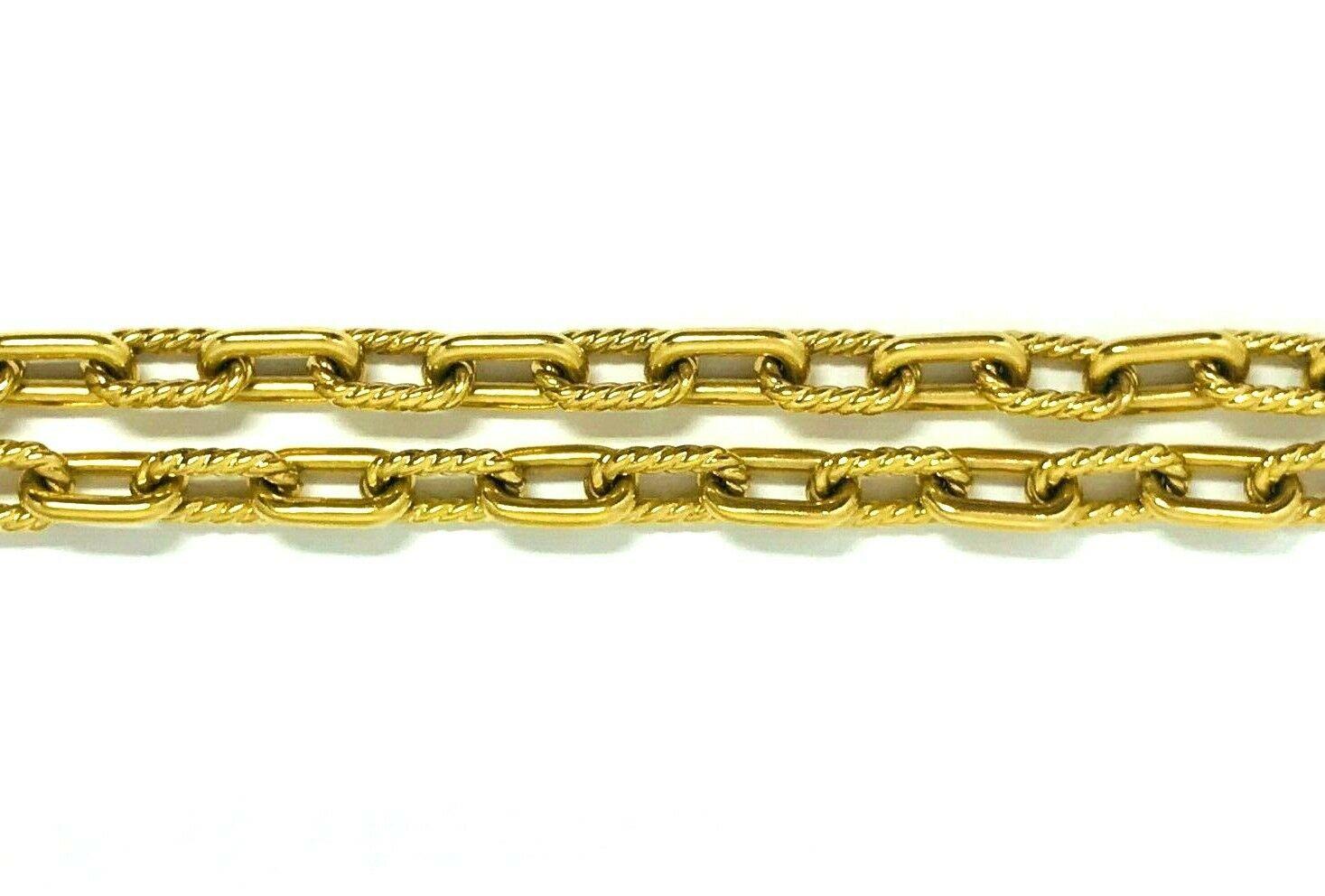 Women's or Men's David Yurman Yellow Gold Oval Link Long Chain Necklace