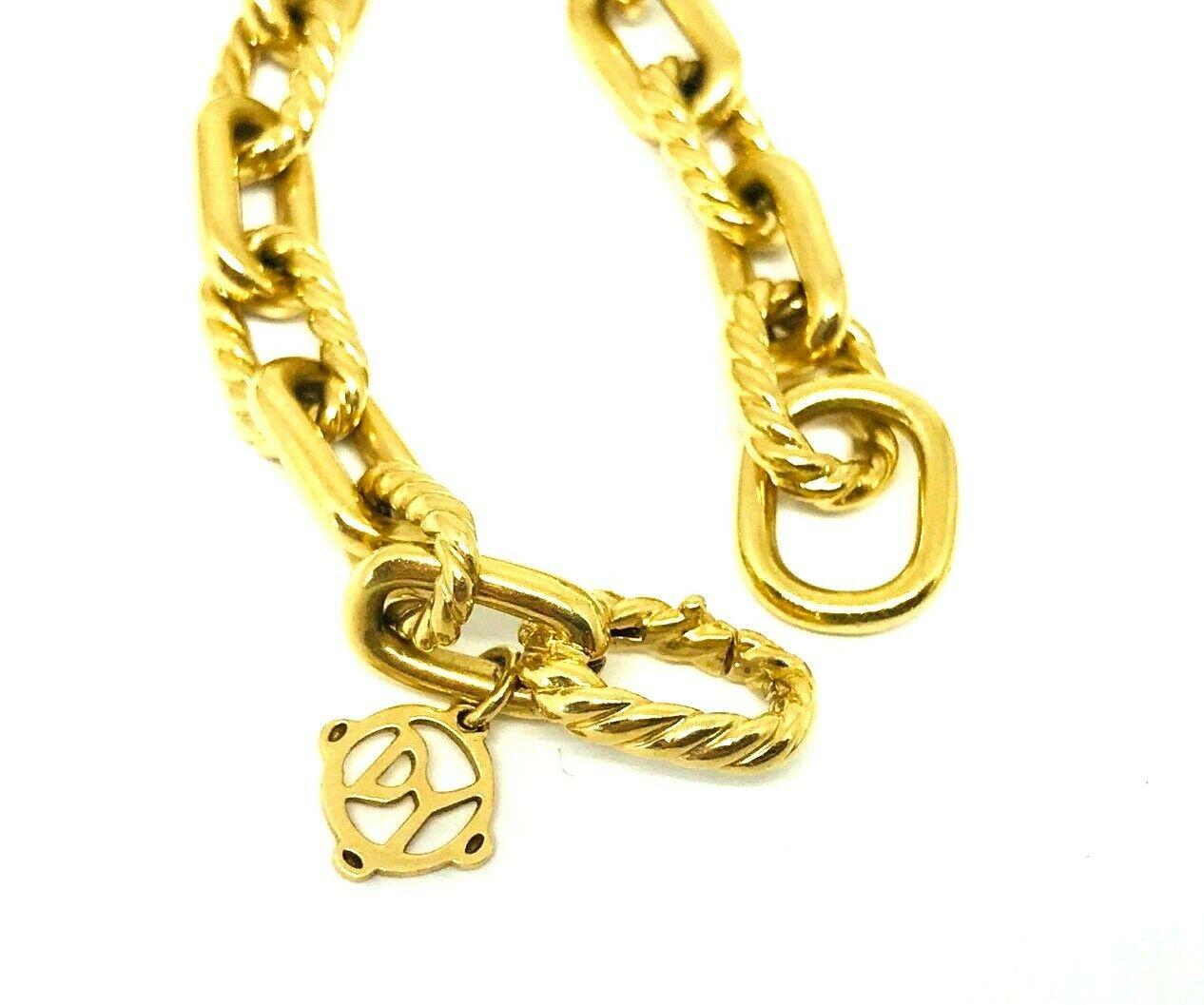 David Yurman Yellow Gold Oval Link Long Chain Necklace 1