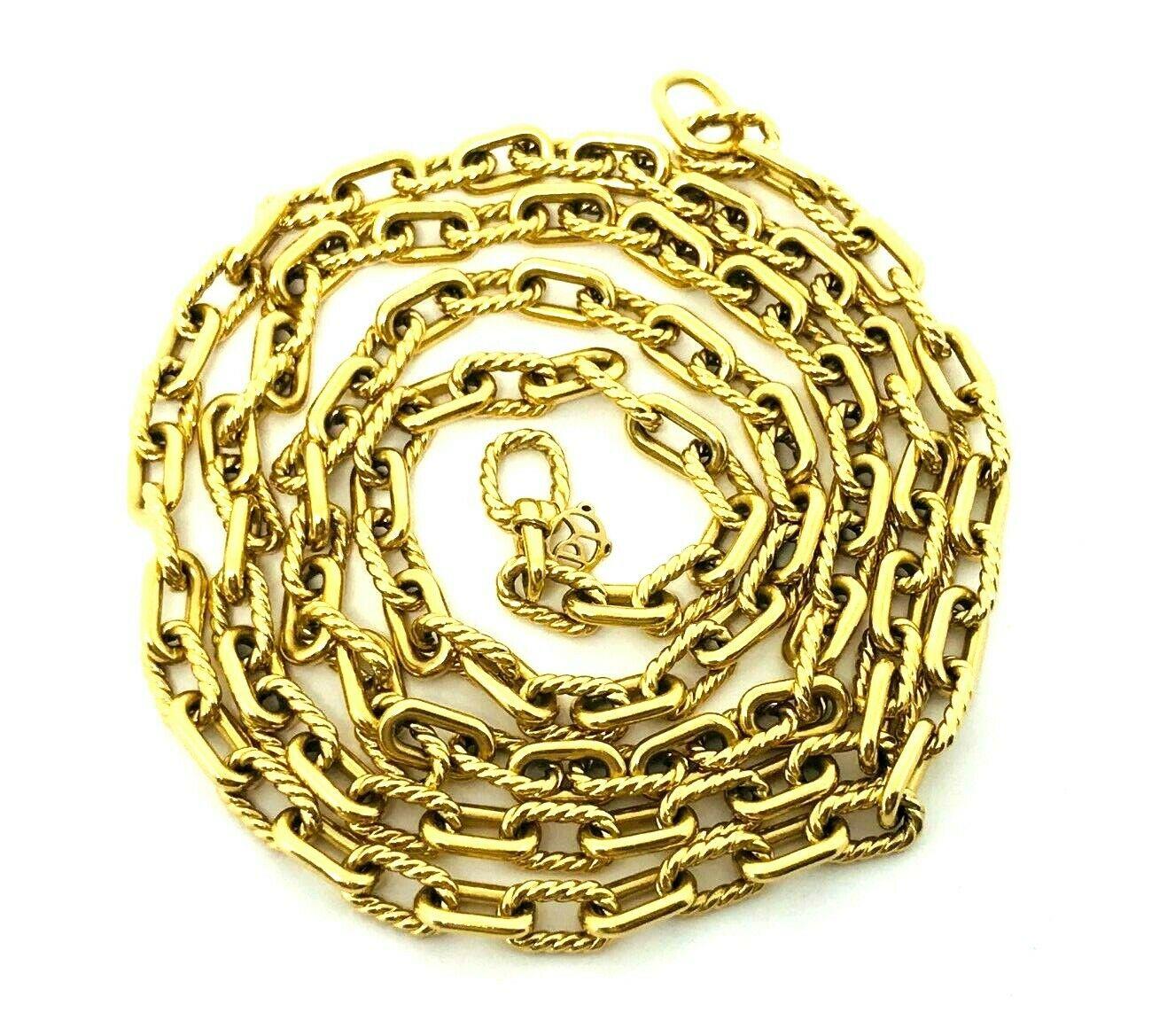 David Yurman Yellow Gold Oval Link Long Chain Necklace 2