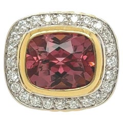 DAVID YURMAN Yellow Gold, Pink Tourmaline and Diamond Ring