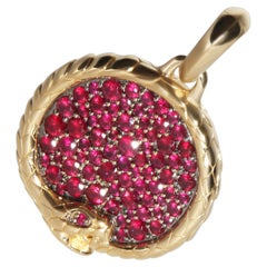 David Yurman Yellow Gold Ruby Ouroboros Amulet Pendant