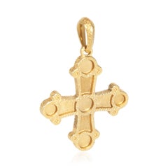 David Yurman Anhänger „Ruby Shipwreck Cross Amulet“ aus Gelbgold