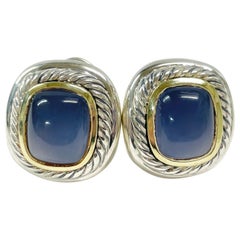 David Yurman Gelbgold Sterling Chalcedon Albion Clip-On Ohrringe