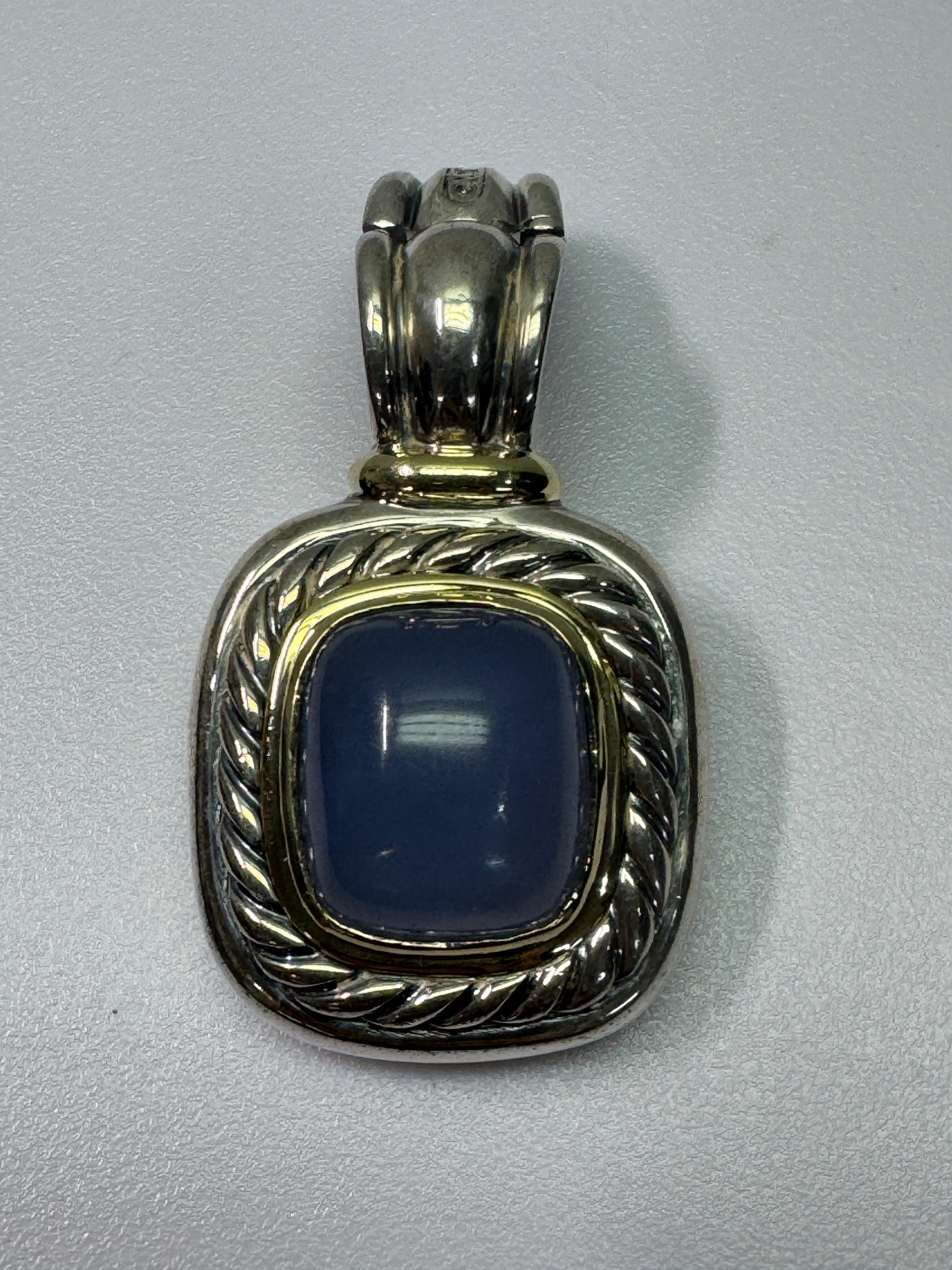 David Yurman Gelbgold Sterling Chalcedon Albion Anhänger 1