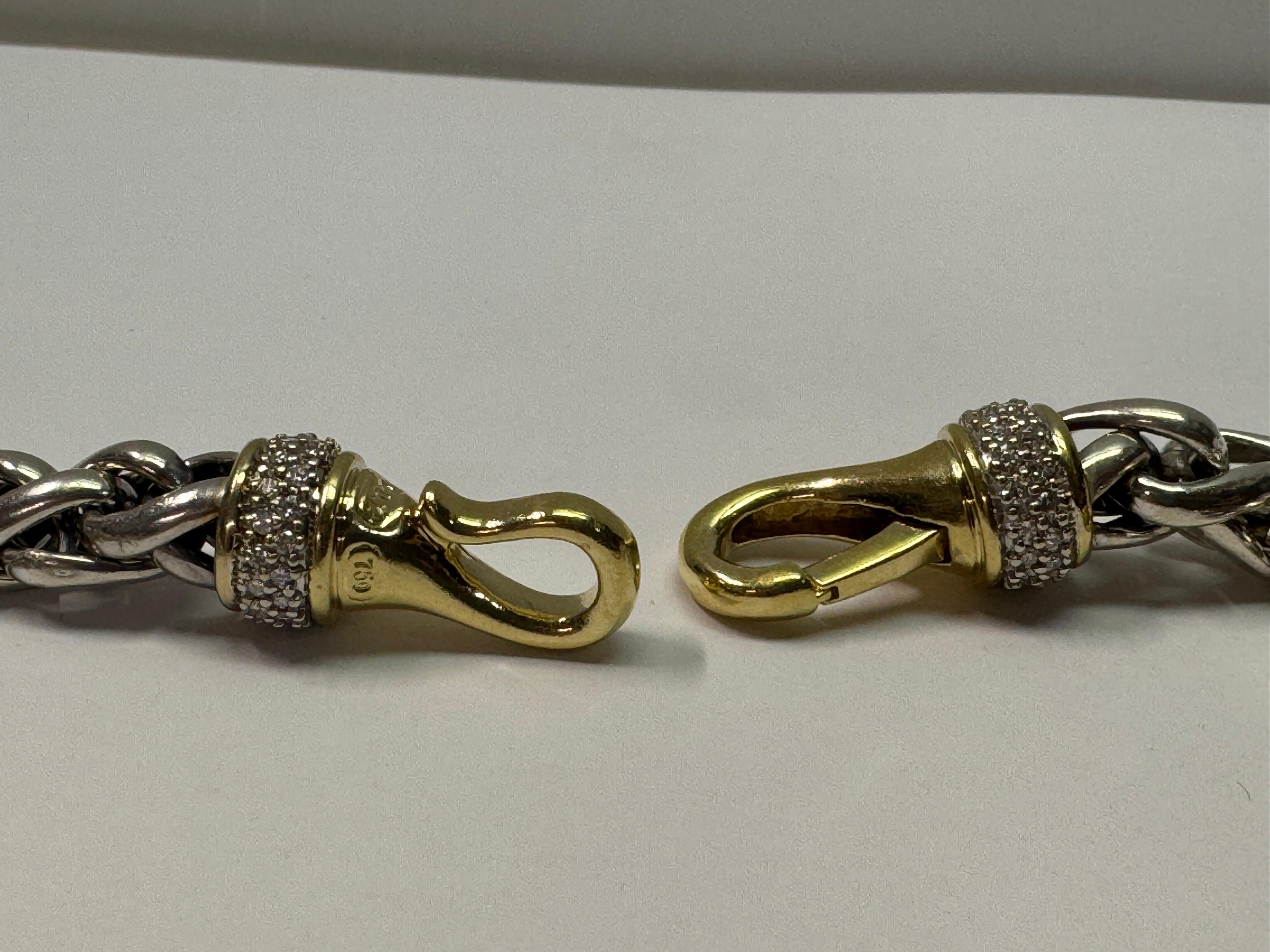 David Yurman Yellow Gold Sterling Diamond Necklace For Sale 3