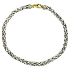 Retro David Yurman Yellow Gold Sterling Diamond Necklace