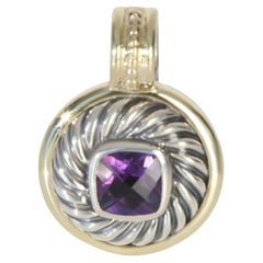 David Yurman Yellow Gold & Sterling Silver Amethyst Albion Pendant
