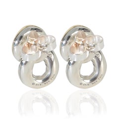 David Yurman Yellow Gold & Sterling Silver Belmont Curb Link Earrings