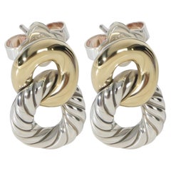 Orecchini Belmont con maglie a catena di David Yurman in oro giallo e argento sterling