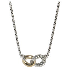 David Yurman Yellow Gold & Sterling Silver  Belmont Curb Link Necklace