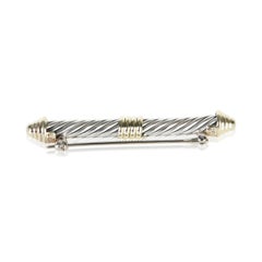 David Yurman Yellow Gold & Sterling Silver Cable Brooch