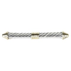David Yurman Yellow Gold & Sterling Silver Cable Brooch