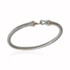 David Yurman Yellow Gold & Sterling Silver  Cable Buckle Bracelet