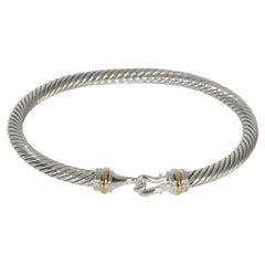 David Yurman Yellow Gold & Sterling Silver  Cable Buckle Bracelet