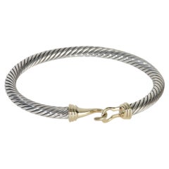 David Yurman Yellow Gold & Sterling Silver  Cable Buckle Bracelet