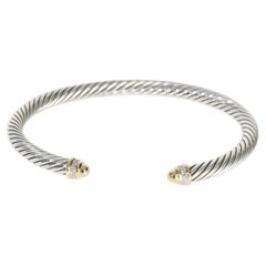 Pulsera clásica «Cable» de David Yurman en oro amarillo y plata de ley con diamantes