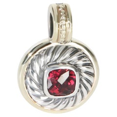 David Yurman Yellow Gold & Sterling Silver Garnet Albion Pendant