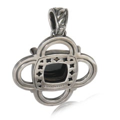 David Yurman Yellow Gold & Sterling Silver Onyx and Diamond Renaissance Enhancer