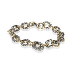 David Yurman Yellow Gold & Sterling Silver  Oval Link Bracelet