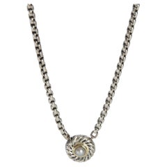 David Yurman Yellow Gold & Sterling Silver Pearl Cookie Pendant