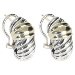David Yurman Yellow Gold & Sterling Silver  Shrimp Earrings