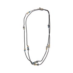 David Yurman Yellow Gold & Sterling Silver Topaz and Hematite Bijoux Necklace