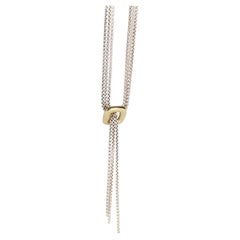 David Yurman Yellow Gold & Sterling Silver Waterfall Lariat Necklace