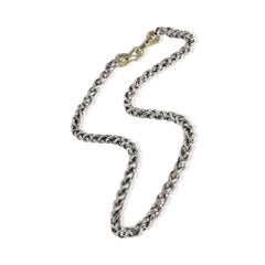 David Yurman Yellow Gold & Sterling Silver  Wheat Necklace