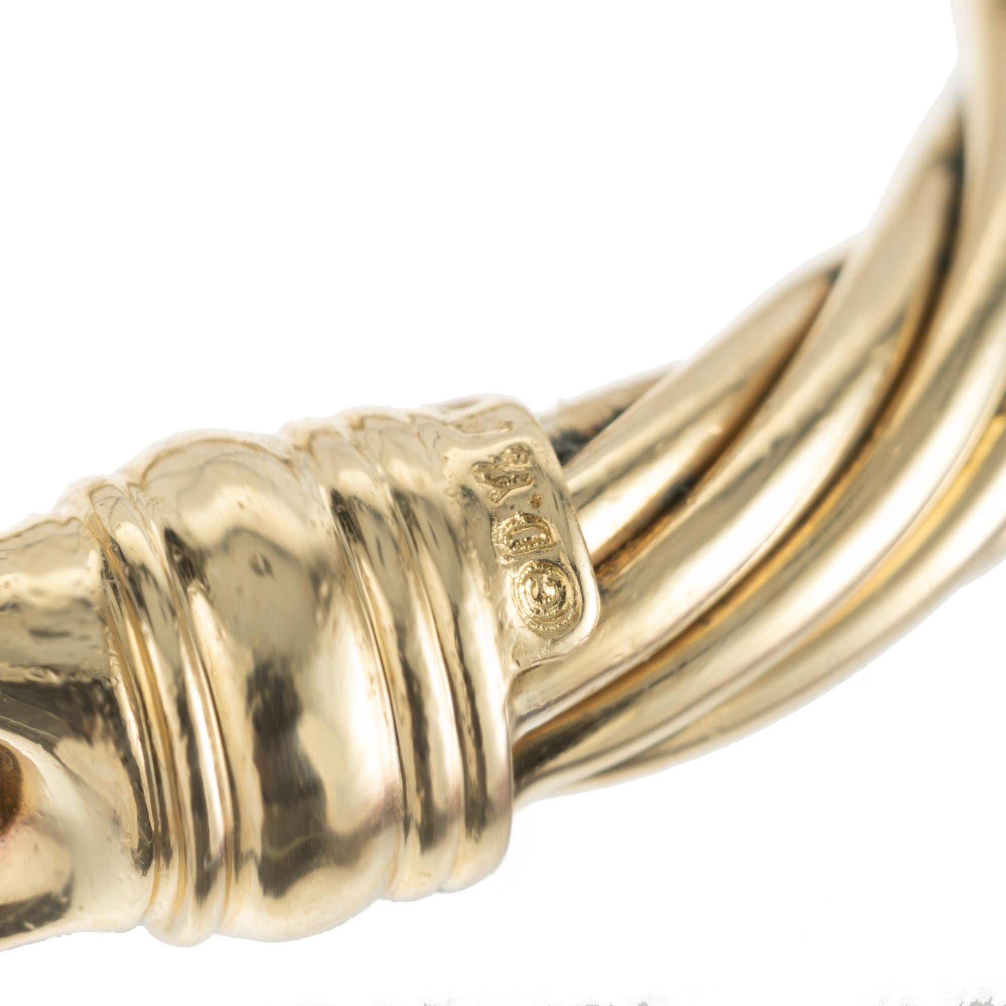 David Yurman Yellow Gold Twisted Cable Bracelet  For Sale 1