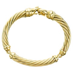 Retro David Yurman Yellow Gold Twisted Cable Bracelet 