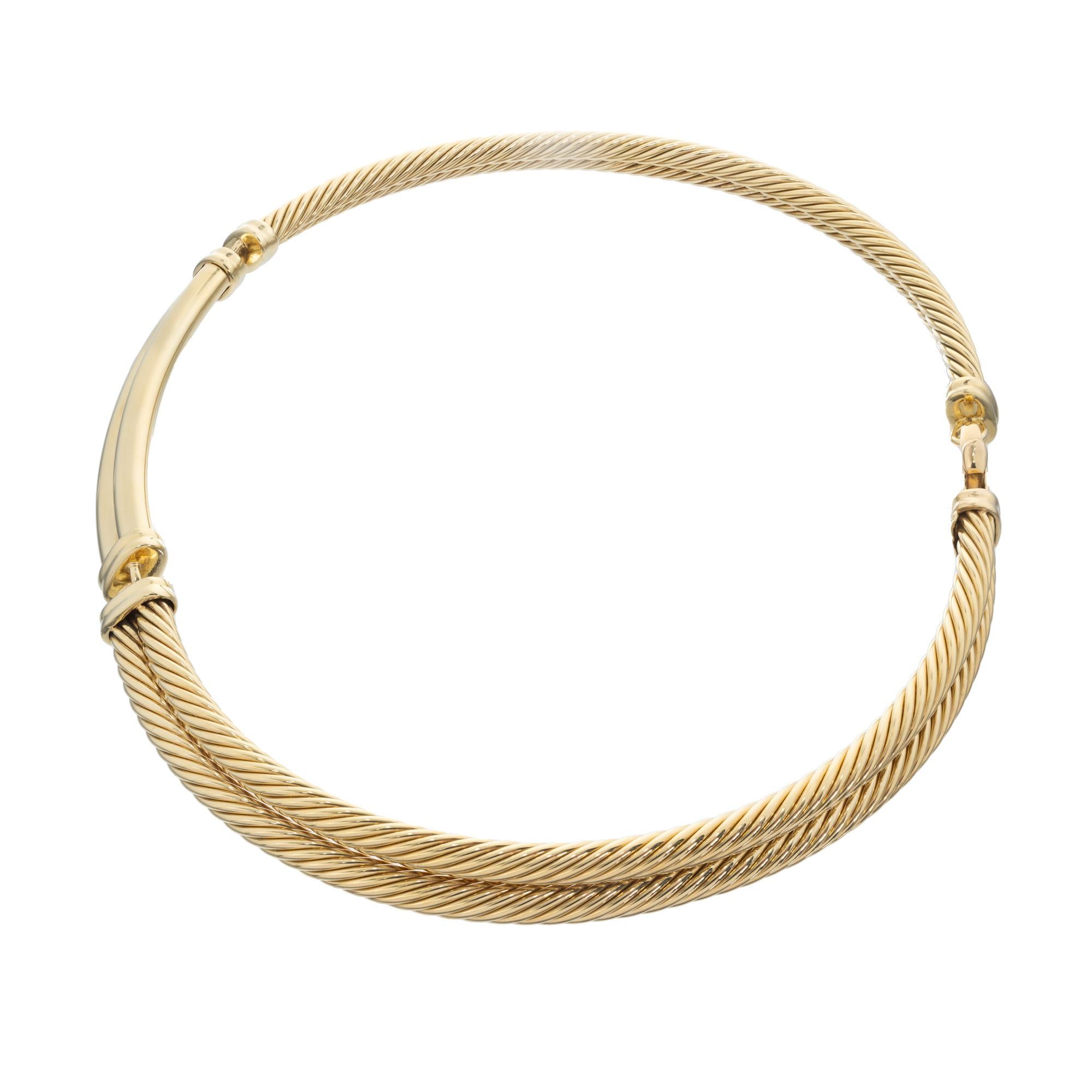 David Yurman Zweireihige gedrehte Kabel-Halskette aus Gelbgold  im Zustand „Gut“ im Angebot in Stamford, CT