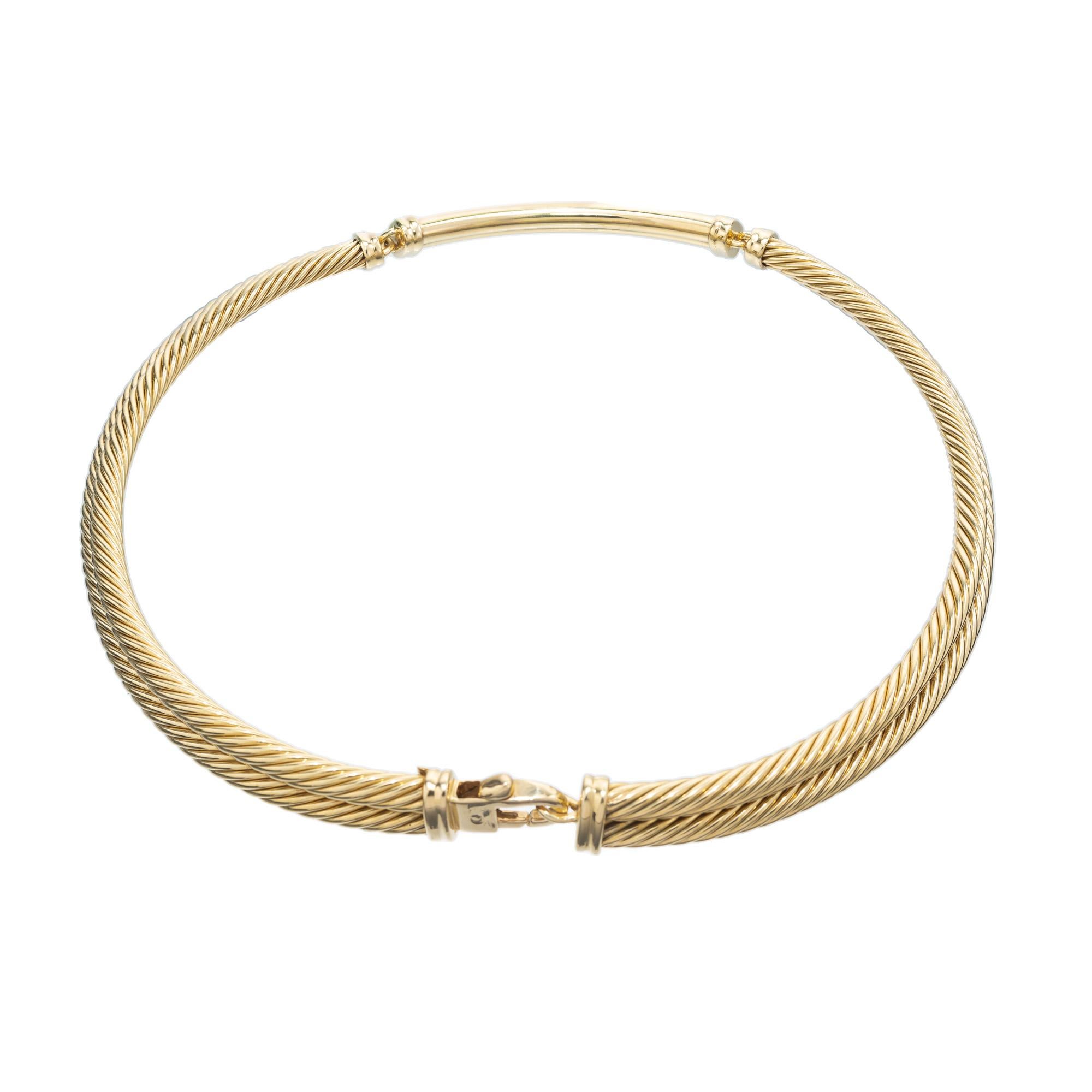 David Yurman Zweireihige gedrehte Kabel-Halskette aus Gelbgold  im Angebot 1