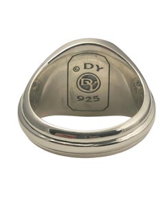 David Yurman's Men's Sterling Silver Black Onyx Signet Ring Size 13 #24159