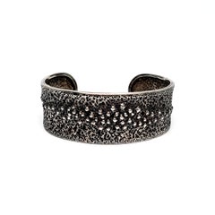 Davide Bigazzi Oxidized Sterling Silver Repoussed and Chased "Oxygen" Cuff