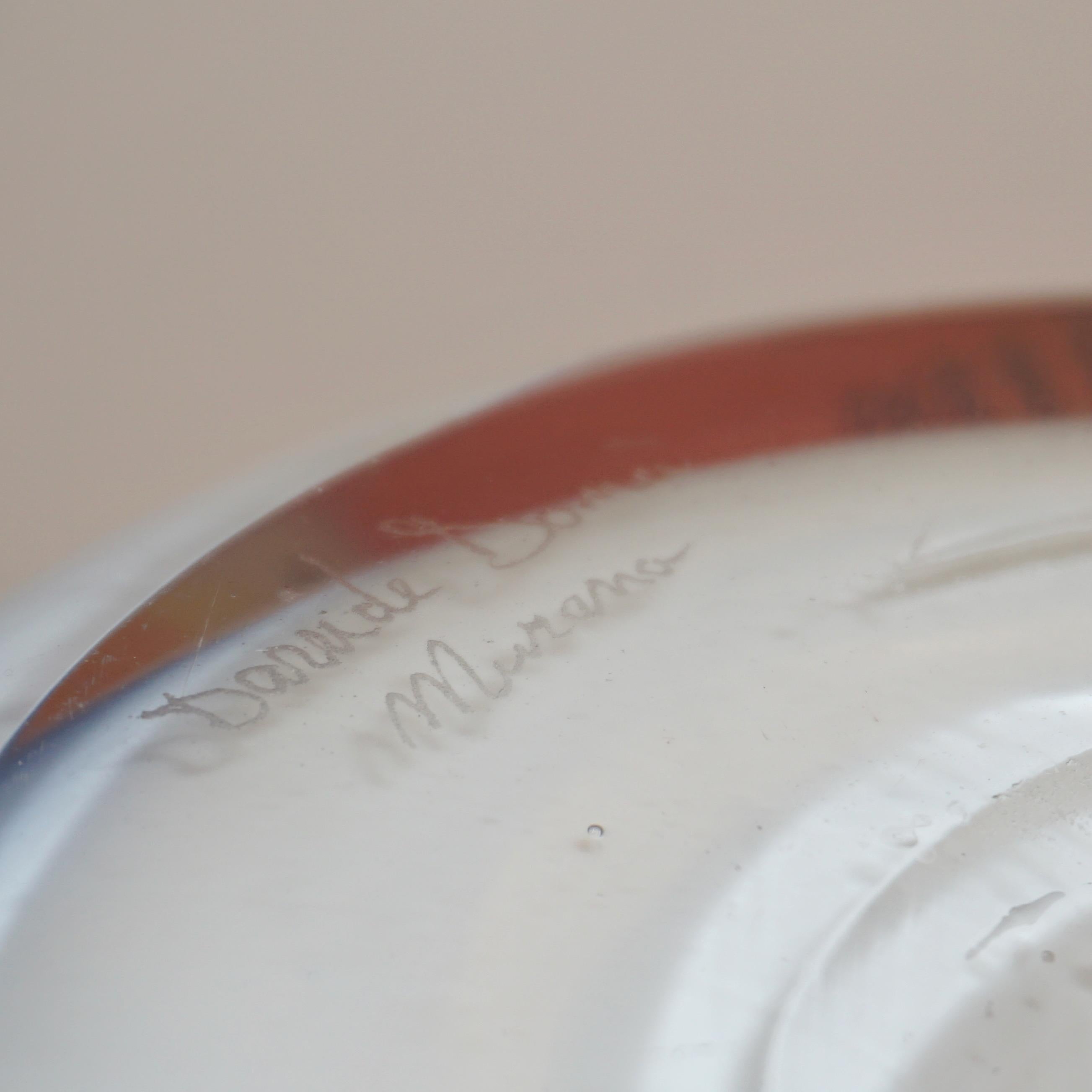 Murrine Davide Dona Small Free-Form White Orange Red Blue Murano Art Glass Vase